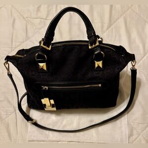 Michael Kors monogram Logo Satchel Gold Hardware Detachable Strap